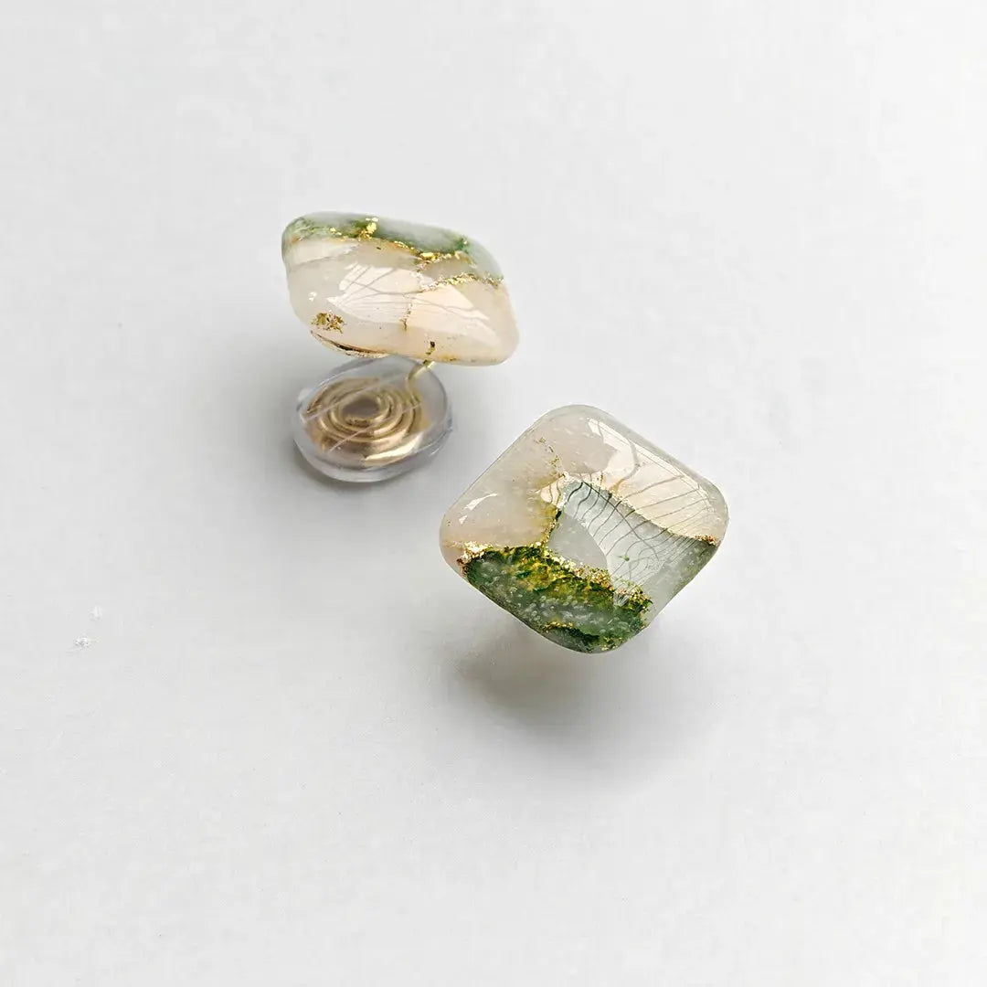 Jingdezhen Artisan Polymer Clay Earrings - Sustainable Handmade Jewelry" Jc