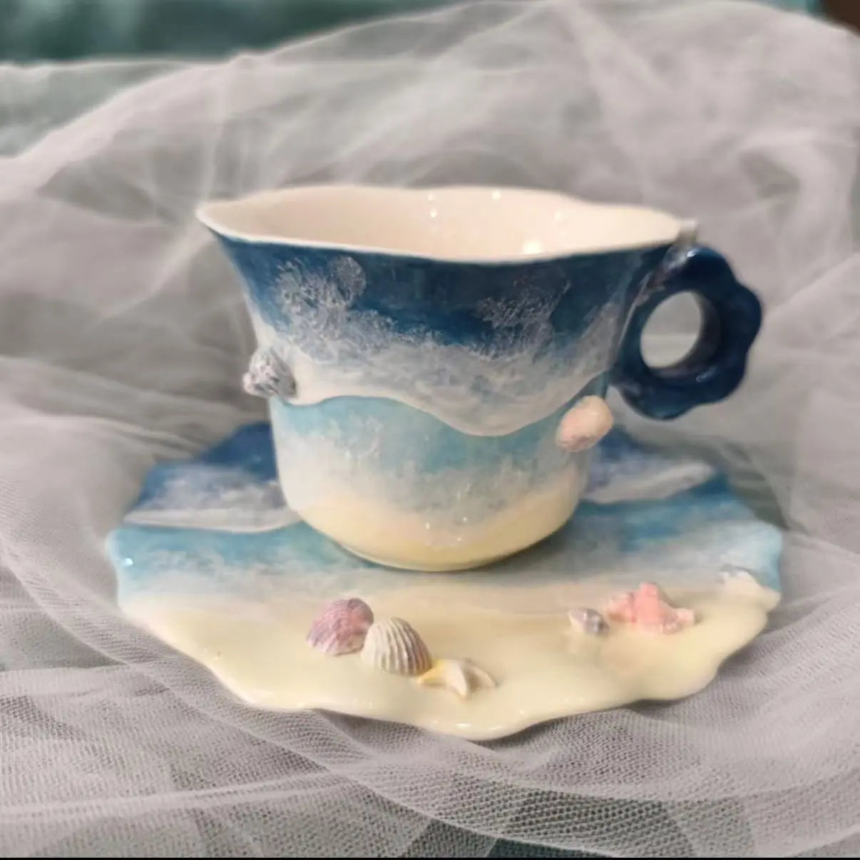 Jingdezhen Handcrafted Creative Coffee Cup - Eco-Friendly Ceramic Art Tumbler” Jc