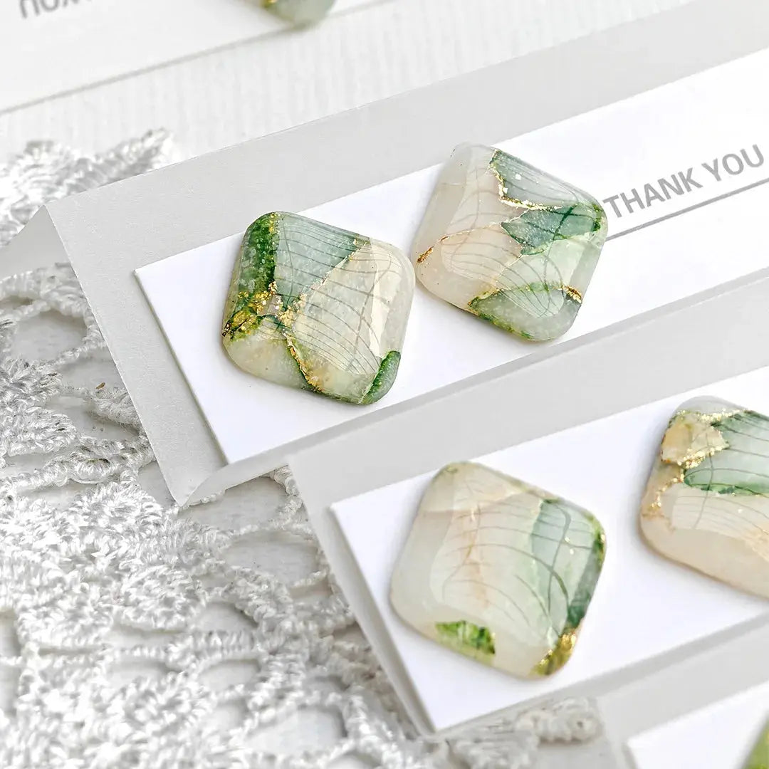 Jingdezhen Artisan Polymer Clay Earrings - Sustainable Handmade Jewelry" Jc
