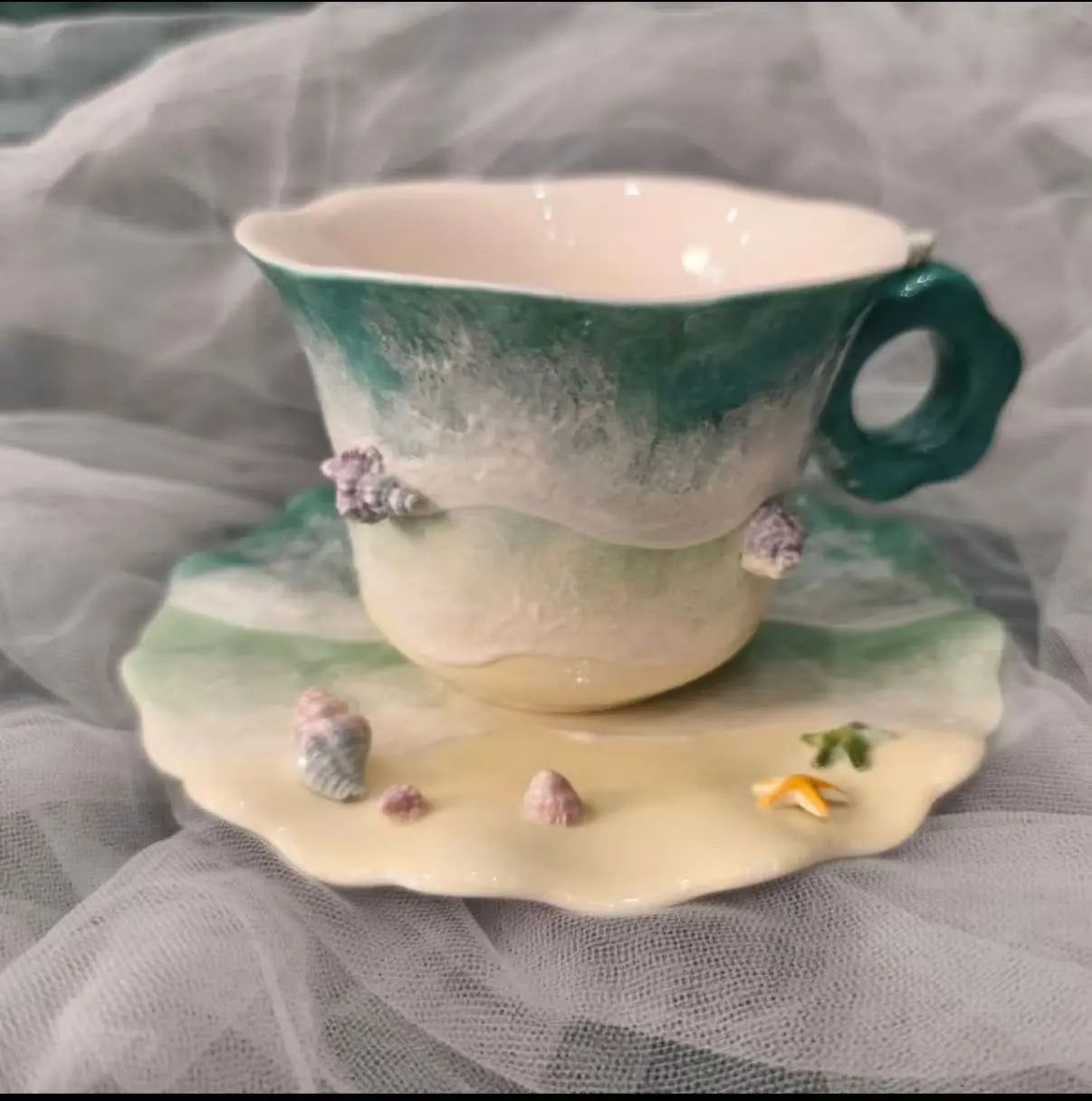 Jingdezhen Handcrafted Creative Coffee Cup - Eco-Friendly Ceramic Art Tumbler” Jc